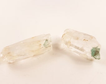 Lemurian Crystal Quartz with Fuchsite (2 different crystals)