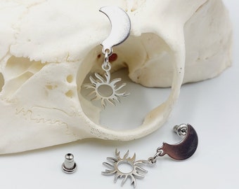 Sun & Moon Earstuds (Stainless Steel)