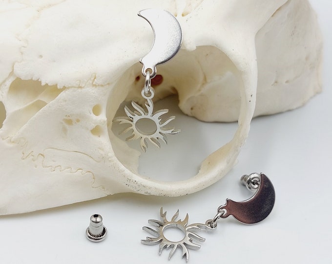 Sun & Moon Earstuds (Stainless Steel)