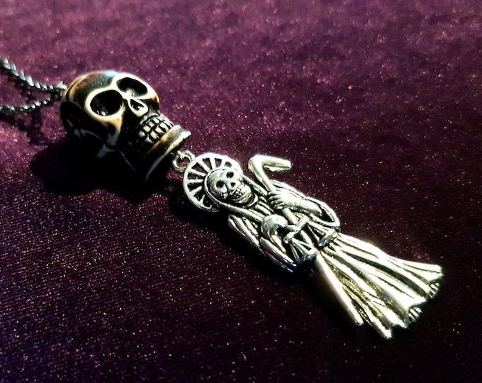 Santa Muerte Rear View Mirror Charm (Car Accessory)