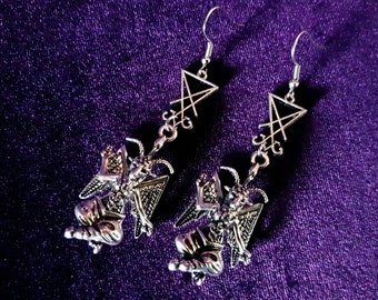 Baphomet Sigil of Lucifer Earrings.