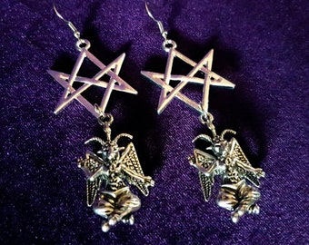 Baphomet Hexagram Earrings.