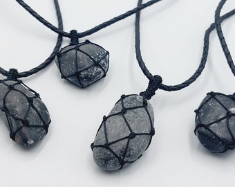 Shamanite Necklace (Black Calcite)
