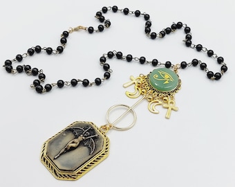 Goddess Isis Necklace with Green Aventurine Crystal