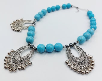 Big Beaded Turquoise Neckpiece