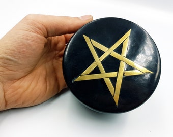 Black Stone Copper Pentagram Altar | Jewellery Box