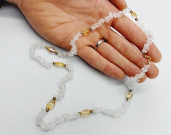 Crystal Quartz Citrine Healing Necklace