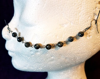 Gemstone Nosechains (5 Styles | Lavastone - Amethyst - Onyx - Hematite - Labradorite )