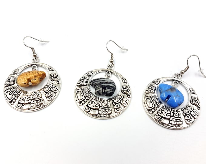 Bear Crystal Earrings (4 Zuni Variations)