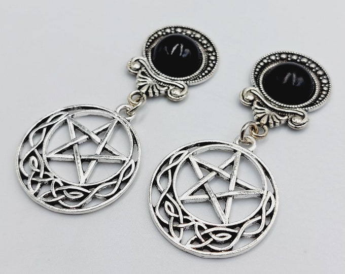 Celtic Pentagram Earstuds or Plugs