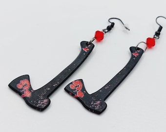 Bloody Axe Horror Earrings