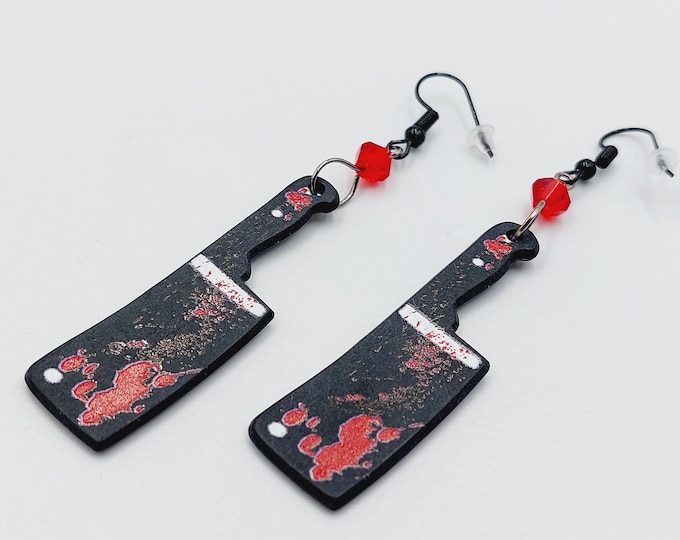 Bloody Cleaver Horror Earrings