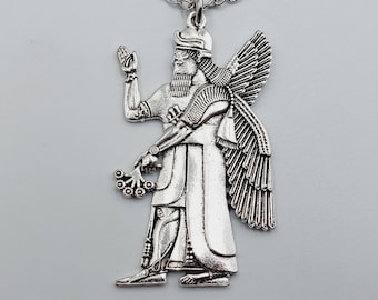 Enki Pendant - Akkadian occult Sumerian mythology necklace occult Anunnaki ancient tablet gift enlil protector charm