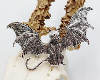 Large Winged Cat Pin