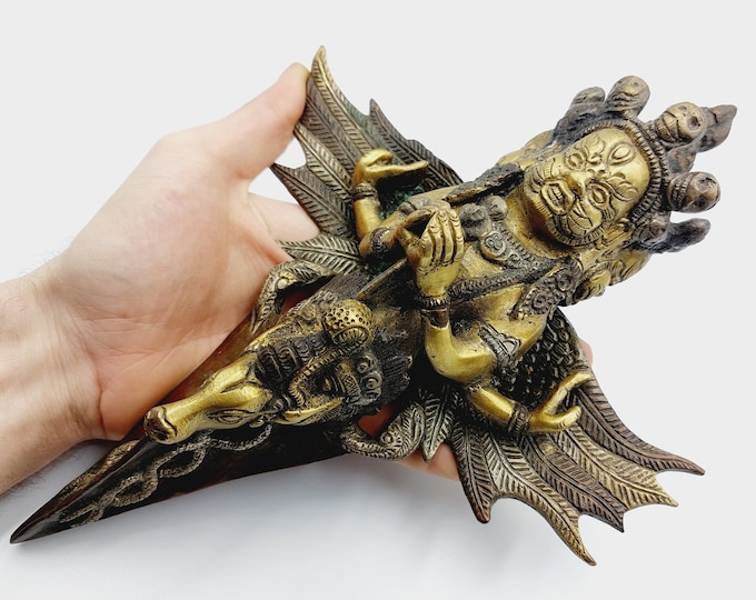 Large Antique Ritual Winged Mahakala Phurba / Kīla