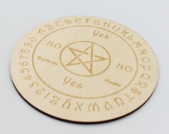 Scrying Disk in Wood with Pentagram