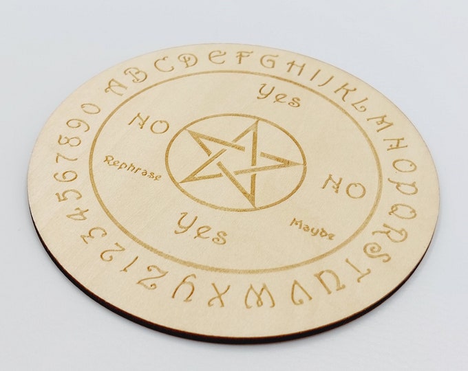 Scrying Disk in Wood with Pentagram