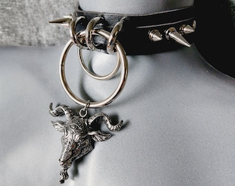 Baphomet Double O-Ring Choker | Collar