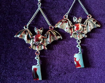 Bloody Bat Cleaver Earrings