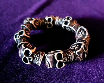 Big Skull Bracelet (Red | Brown | White)