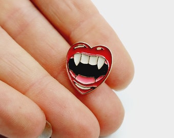 Vampire Heart Fang Pin - Vampire Love