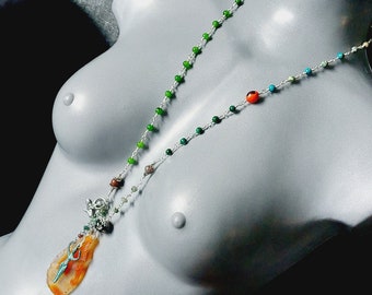 Earth Mother Goddess Crystal Prayercord Rosary (Two in One Necklace and Prayercord / 21 - 9 - 5 - 3)