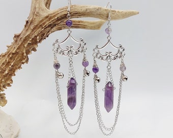 Amethyst Crystal Chandelier Earrings