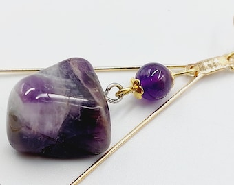 Amethyst Triangle Earrings (18K Gold Plated)