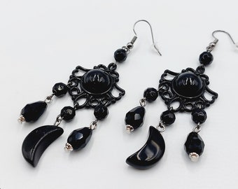 Salem Black Moon Witch Earrings