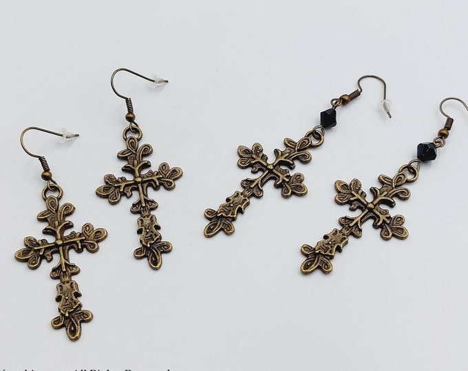 Victorian Cross Earrings (2 Styles)
