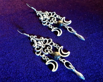 Triple Moongoddess Earrings