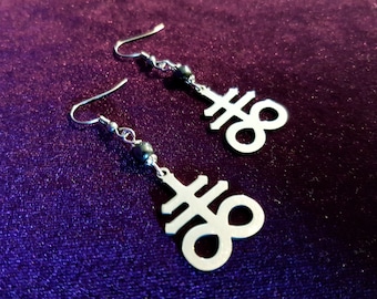 Satanic Cross | Brimstone | Leviathan Earrings (Stainless steel)