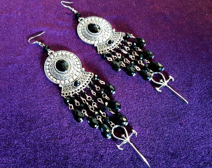 Victorian Vampire Ankh Earrings