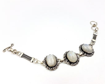 Vintage Sterling Silver Moonstone Bracelet
