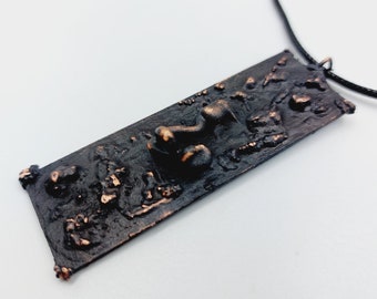 Electroformed Microscope Slide Necklace (Copper)