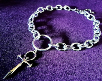 Vampire Ankh Chain Choker