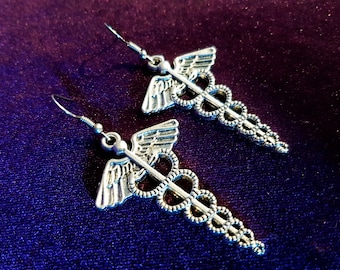 Caduceus Earrings (2 Styles)