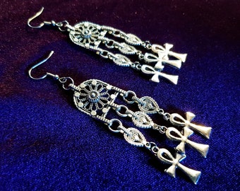 Triple Ankh Earrings