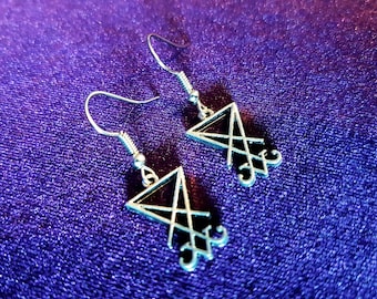 Mini Sigil of Lucifer Earrings (2Styles)