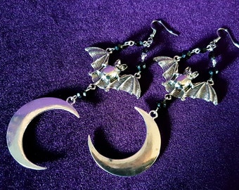 Moon Bat Earrings