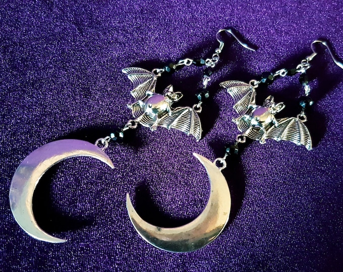 Moon Bat Earrings