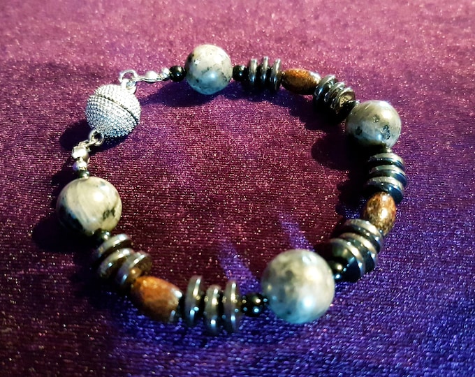 Labradorite & Hematite Stone Bracelet