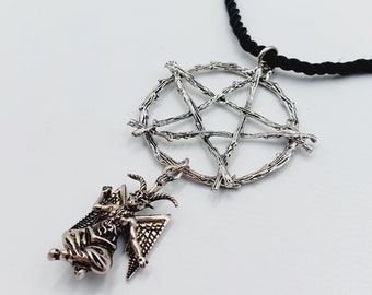 Baphomet Pentagram Cord Necklace