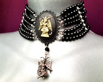 Victorian Baphomet Cameo Choker