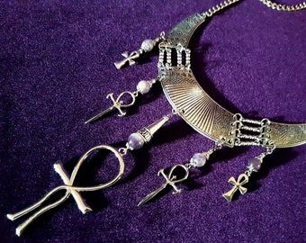 Lemurian Ankh Amethyst Neckpiece