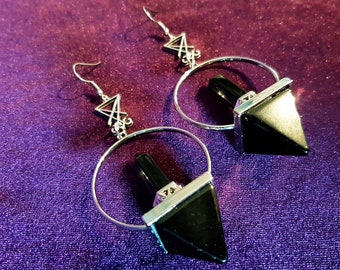 Luciferian Era Black Onyx Earrings