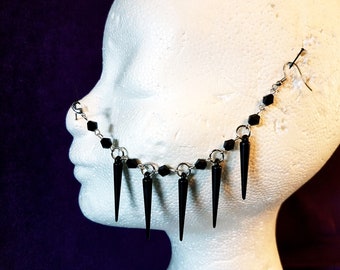 Black Spikes Nosechain