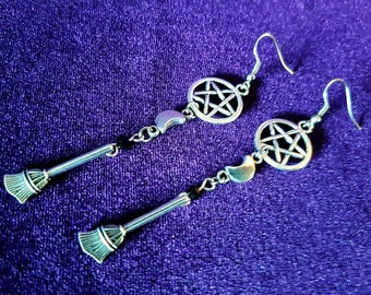 Broomstick Witch Earrings