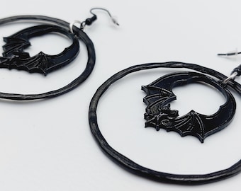 Gothic Bat Earrings