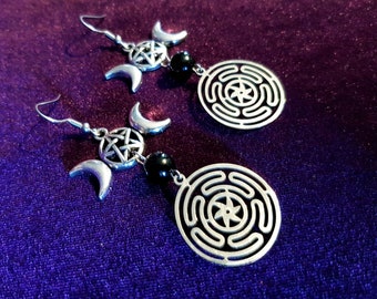 Hekate’s Wheel (Strophalos) Earrings